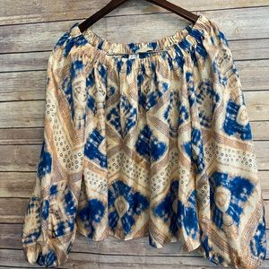 Ulla Johnson silk off shoulder tie dye blouse size small
